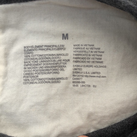 Muji - grey long-sleeved dress - heavy cotton - M - Picture 6 of 6